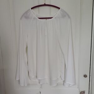 White Sheer Flair Sleeve Top